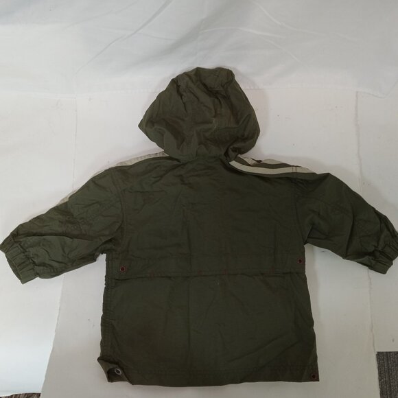 Boys Size 2 Windbreaker Light Jacket Coat Olive Green Outline Nylon - Picture 8 of 11